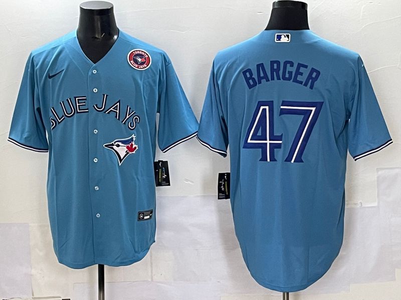 Men Toronto Blue Jays #47 Barger Light Blue Game 2025 Nike MLB Jersey style 005